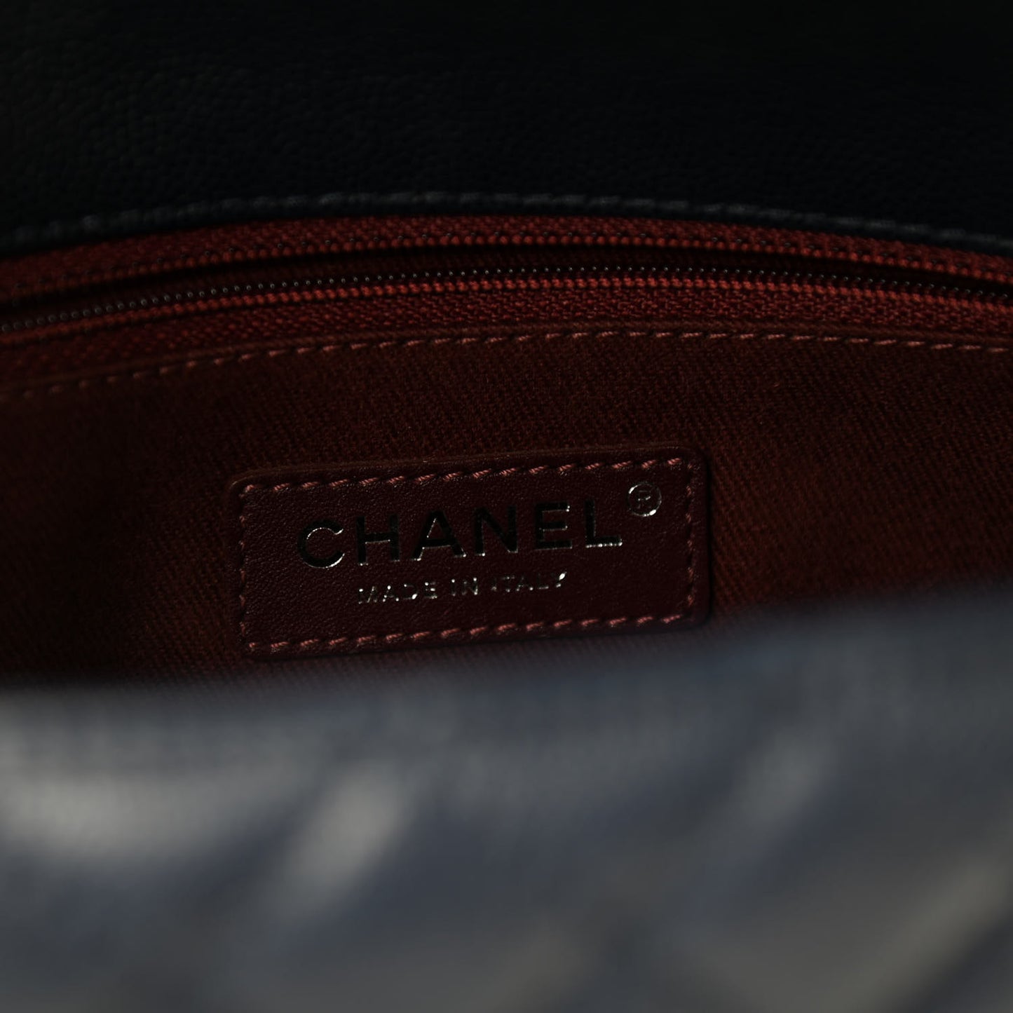 Caviar Quilted Small Coco Handle Flap Navy