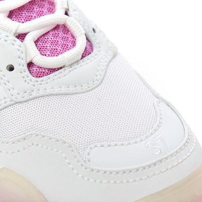 Balenciaga Fabric Mesh Clear Sole Womens Triple S Sneakers 37 White Pink 9 of 17