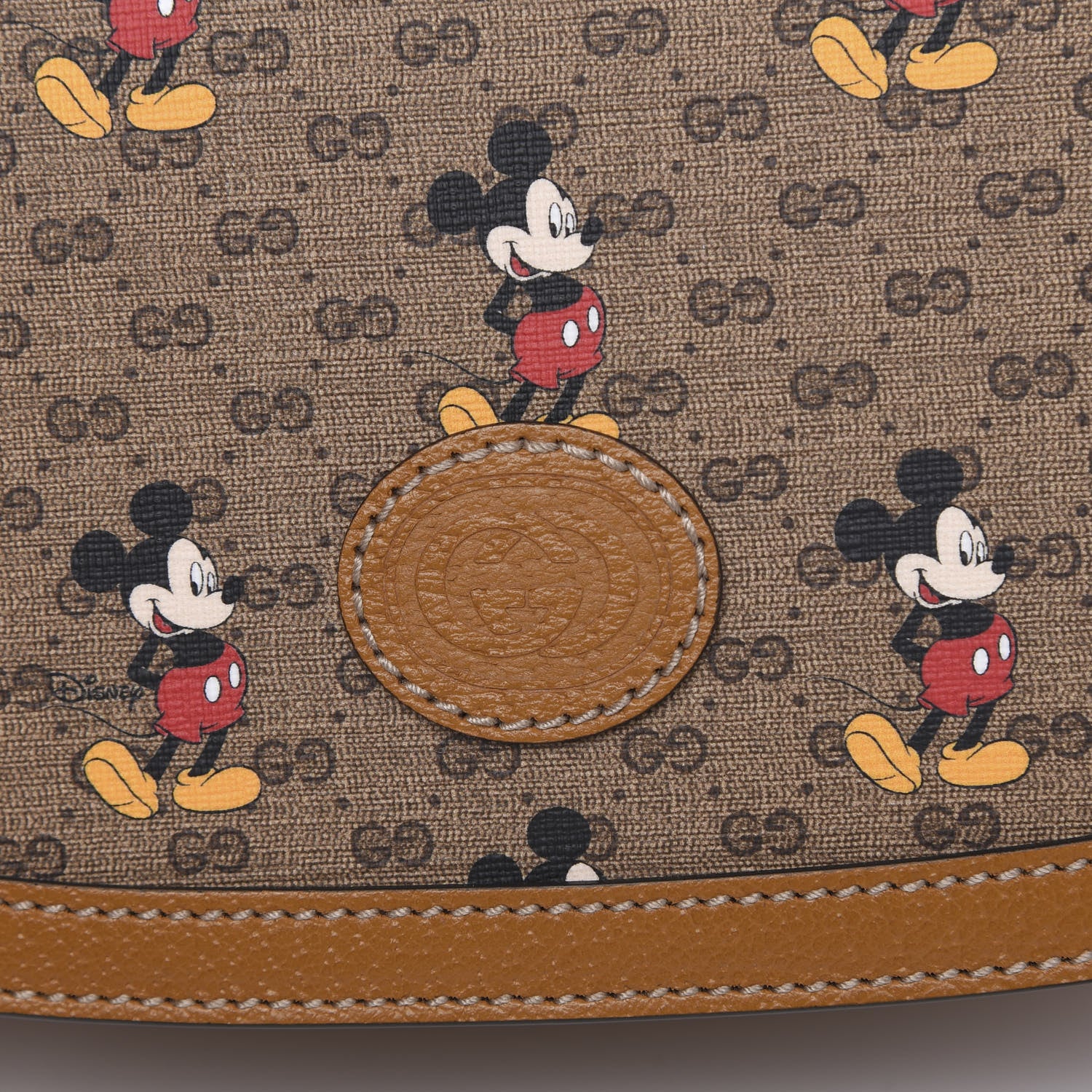 Gucci X DISNEY Mini Vintage GG Supreme Monogram Mickey Mouse Small Flap Messenger Bag Beige Vintage Sun Oil 6 of 11