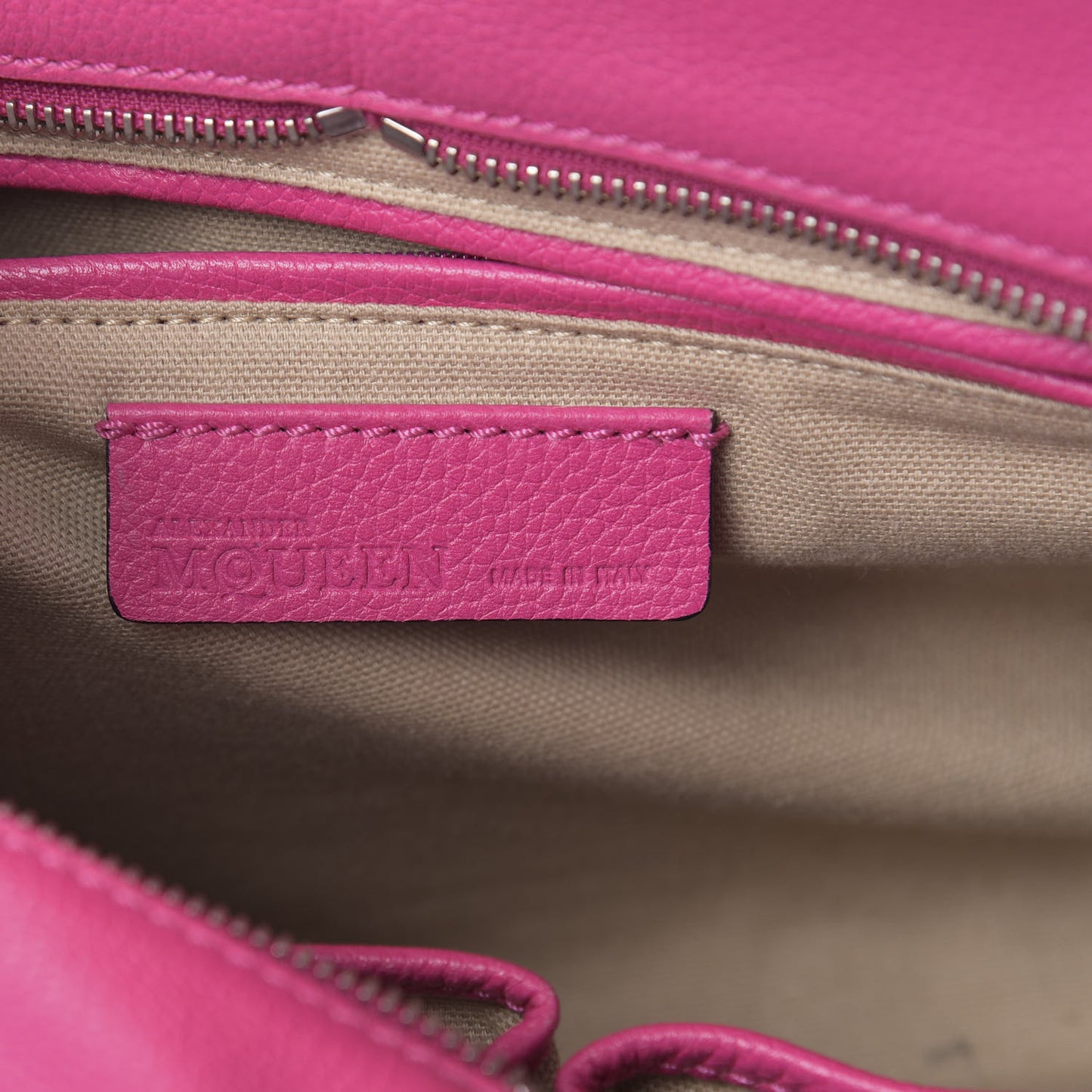 Pebbled Calfskin Small Skull Padlock Zip Around Tote Bouganville