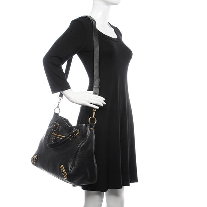 Balenciaga Chevre Gold Metallic Edge Hardware Velo Black 3 of 9