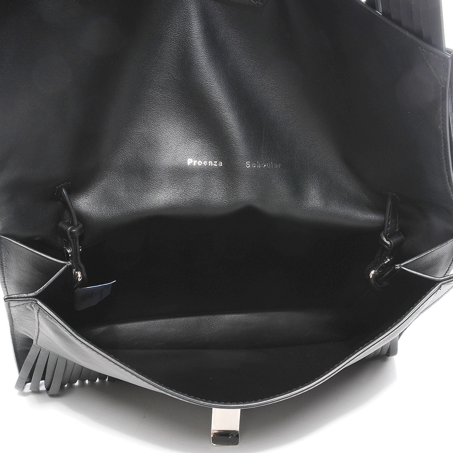 Proenza Schouler Calfskin Large Fringe Lunch Bag Black 2 of 11