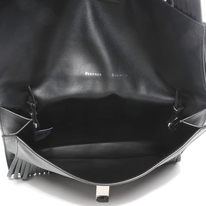 Proenza Schouler Calfskin Large Fringe Lunch Bag Black 2 of 11