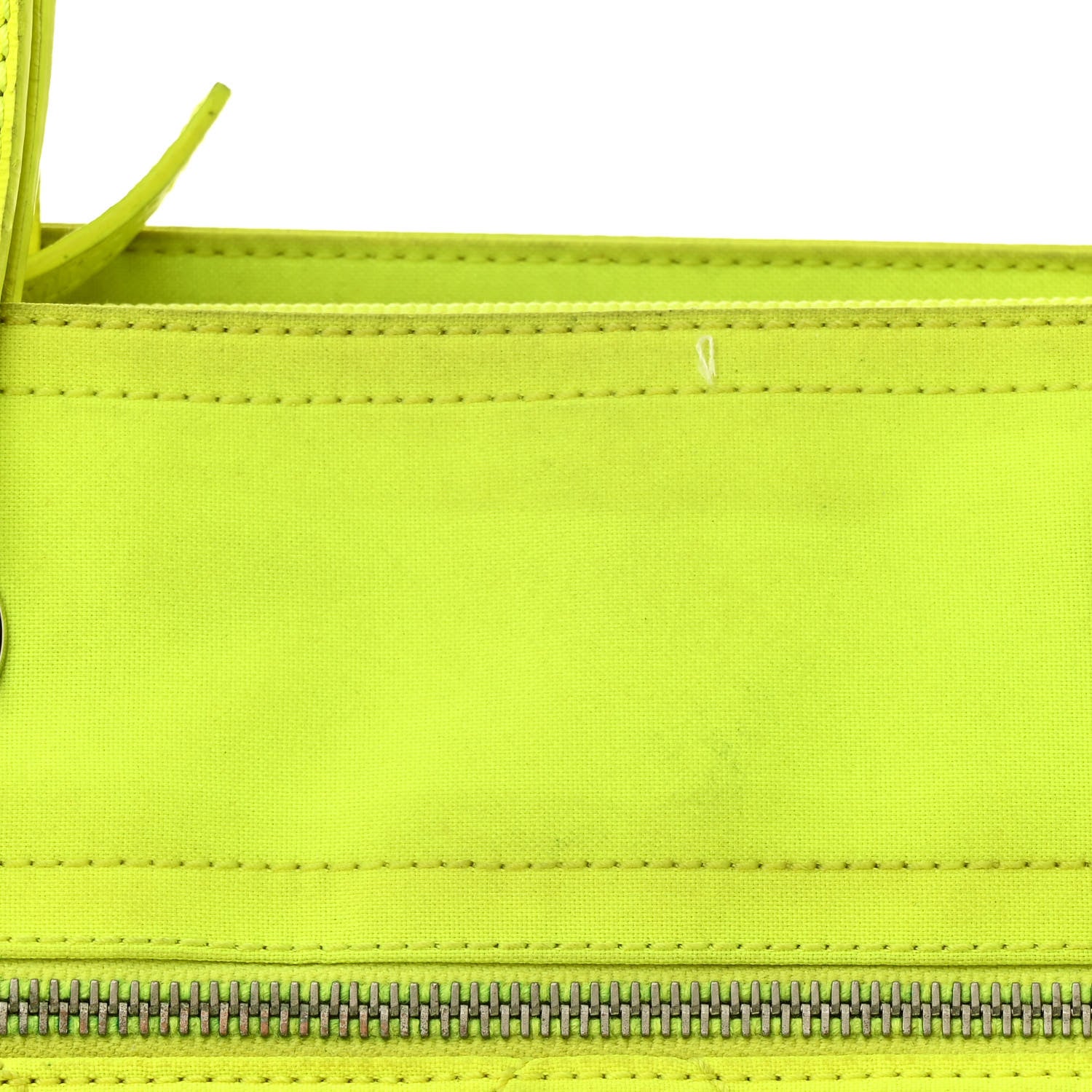 Chanel Coated Canvas Quilted Large Paris Biarritz Tote Neon Yellow 8 of 14