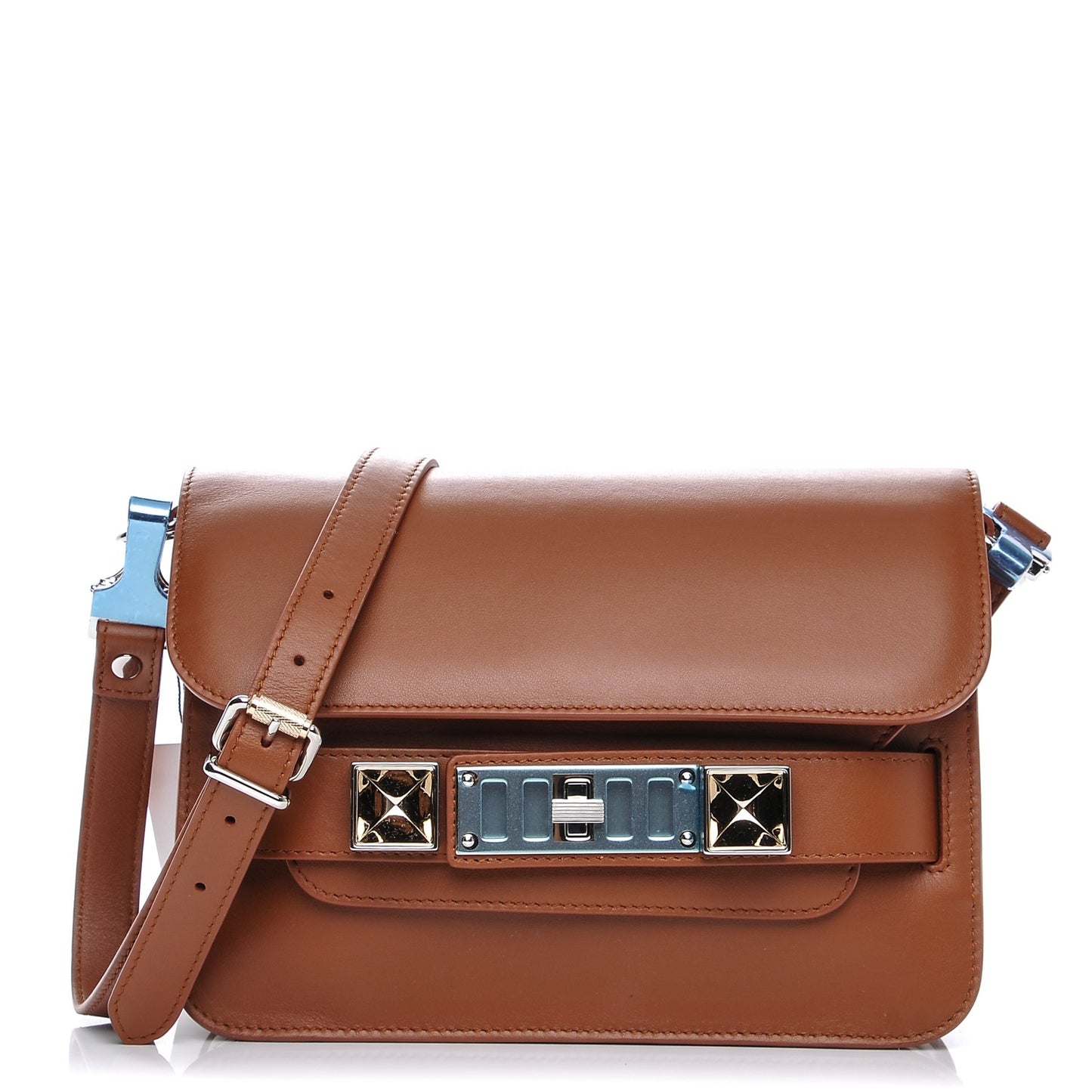 Calfskin Mini PS11 Classic Shoulder Bag Nice Tan