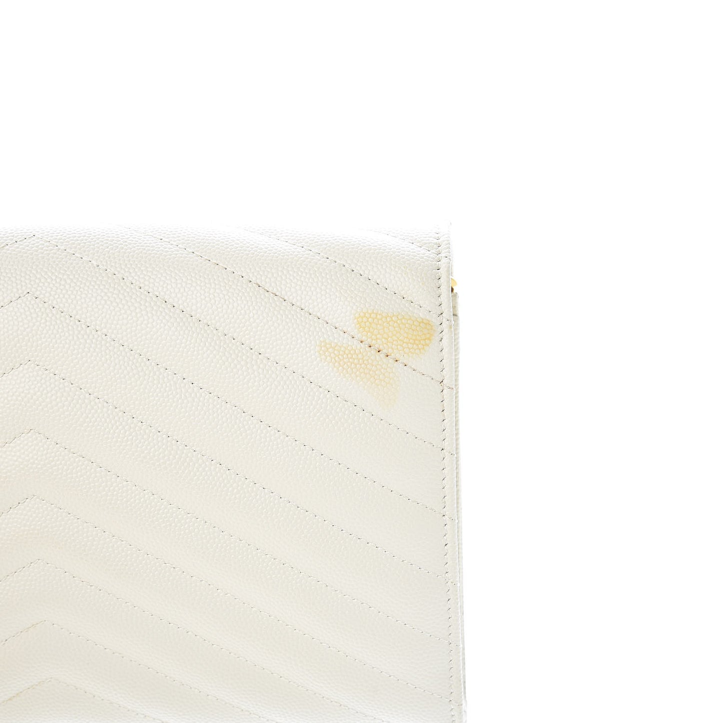 Grain De Poudre Matelasse Chevron Monogram Chain Wallet Porcellana