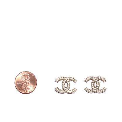 Chanel Crystal CC Earrings Gold 2 of 5