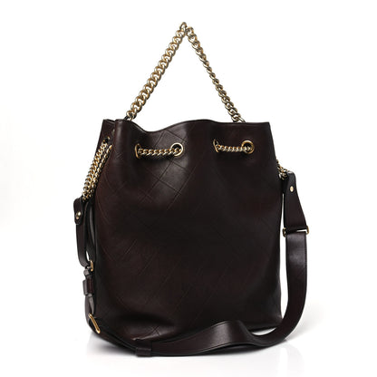 Chanel Calfskin Quilted Small On My Shoulder Drawstring Bag Brown 3 of 12