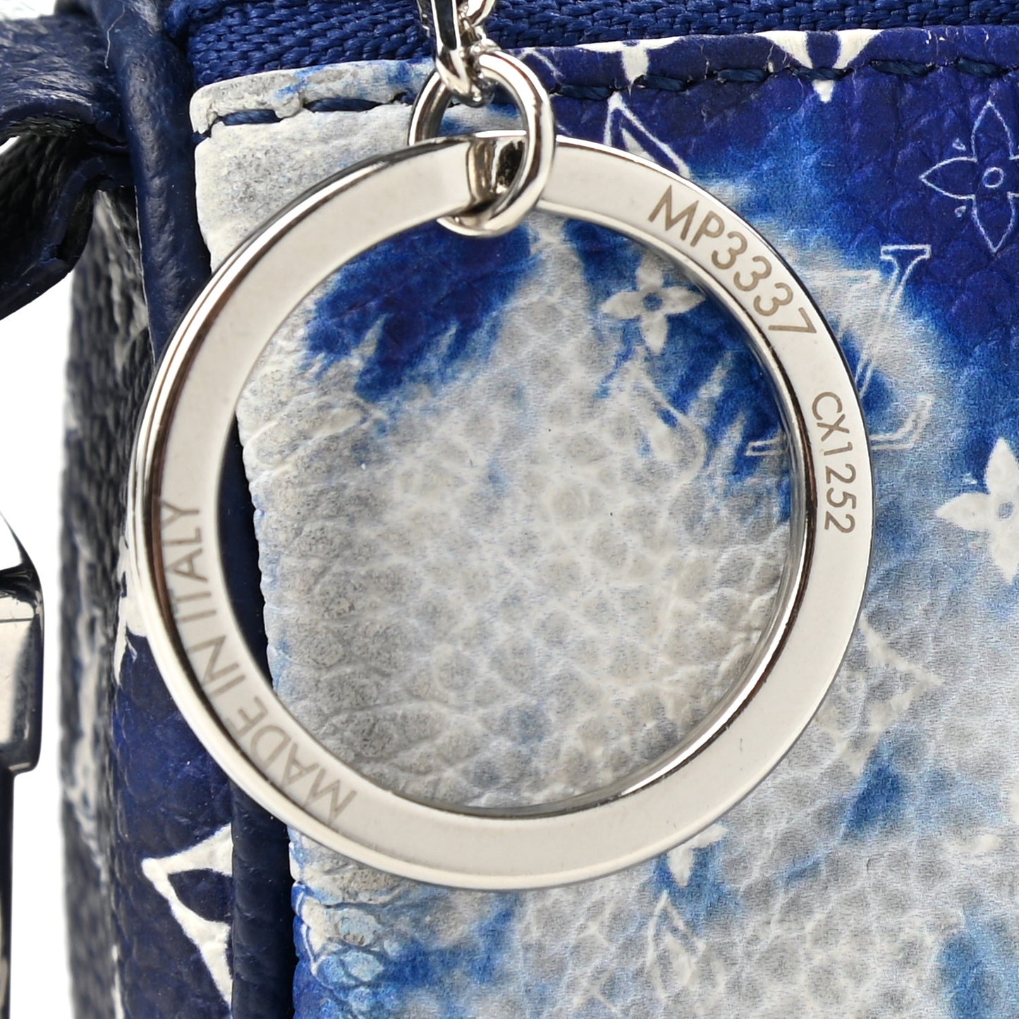 Monogram Bandana Mini Keepall Bag Charm Key Holder Blue