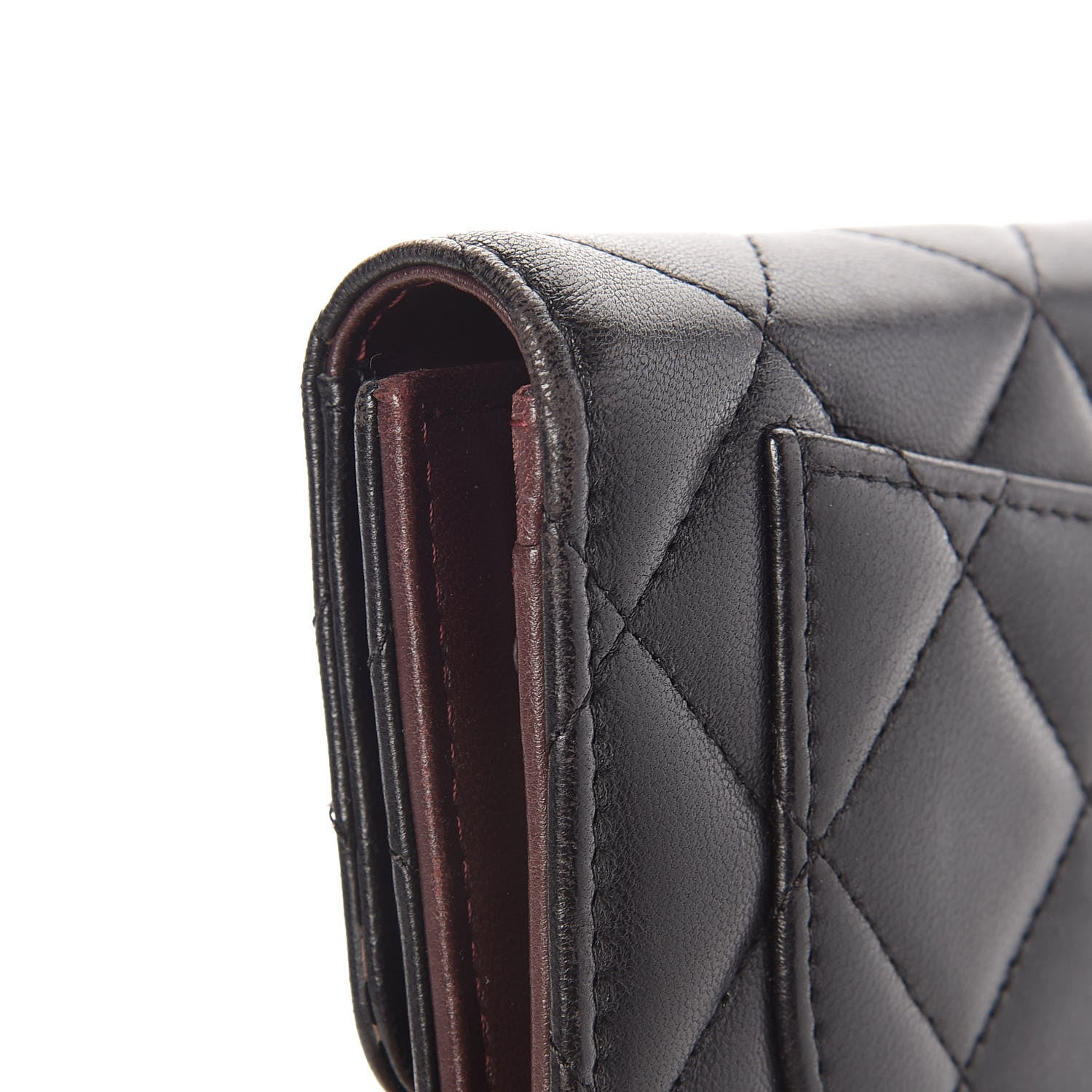 Chanel Lambskin Quilted Large Flap Wallet Black 9 of 10
