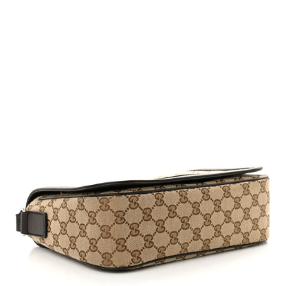 Gucci Monogram Flap Messenger Bag Beige Dark Brown 4 of 13