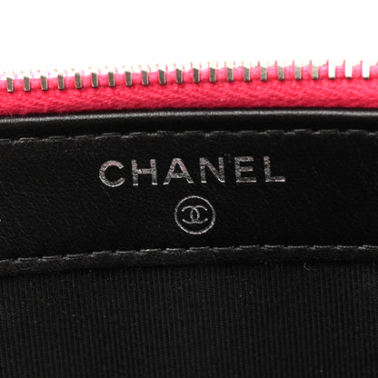 Chanel Patent Quilted Small Clutch With Chain Pink Black 6 of 11