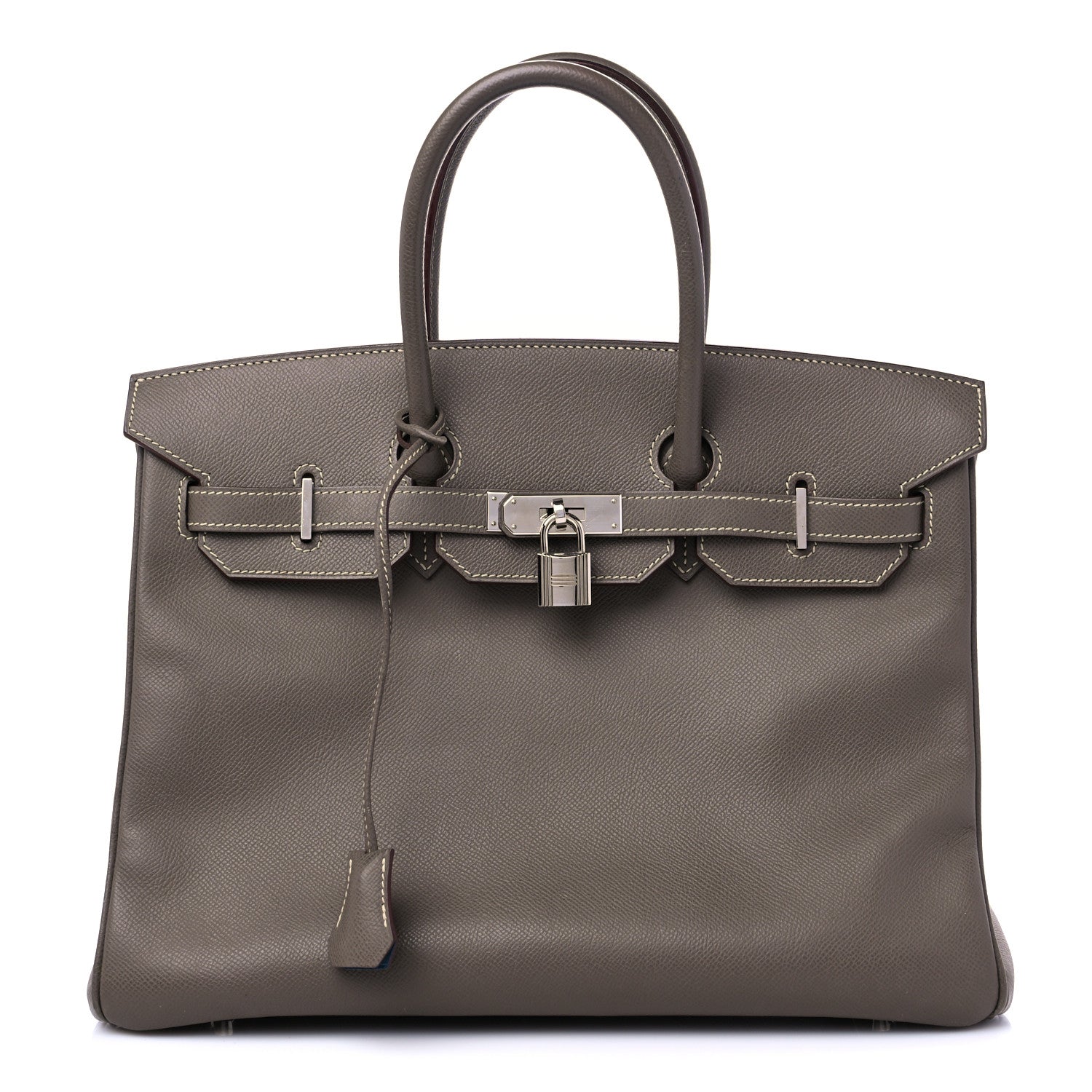 Hermes Epsom Candy Birkin 35 Etain Bleu Thalassa 1 of 12