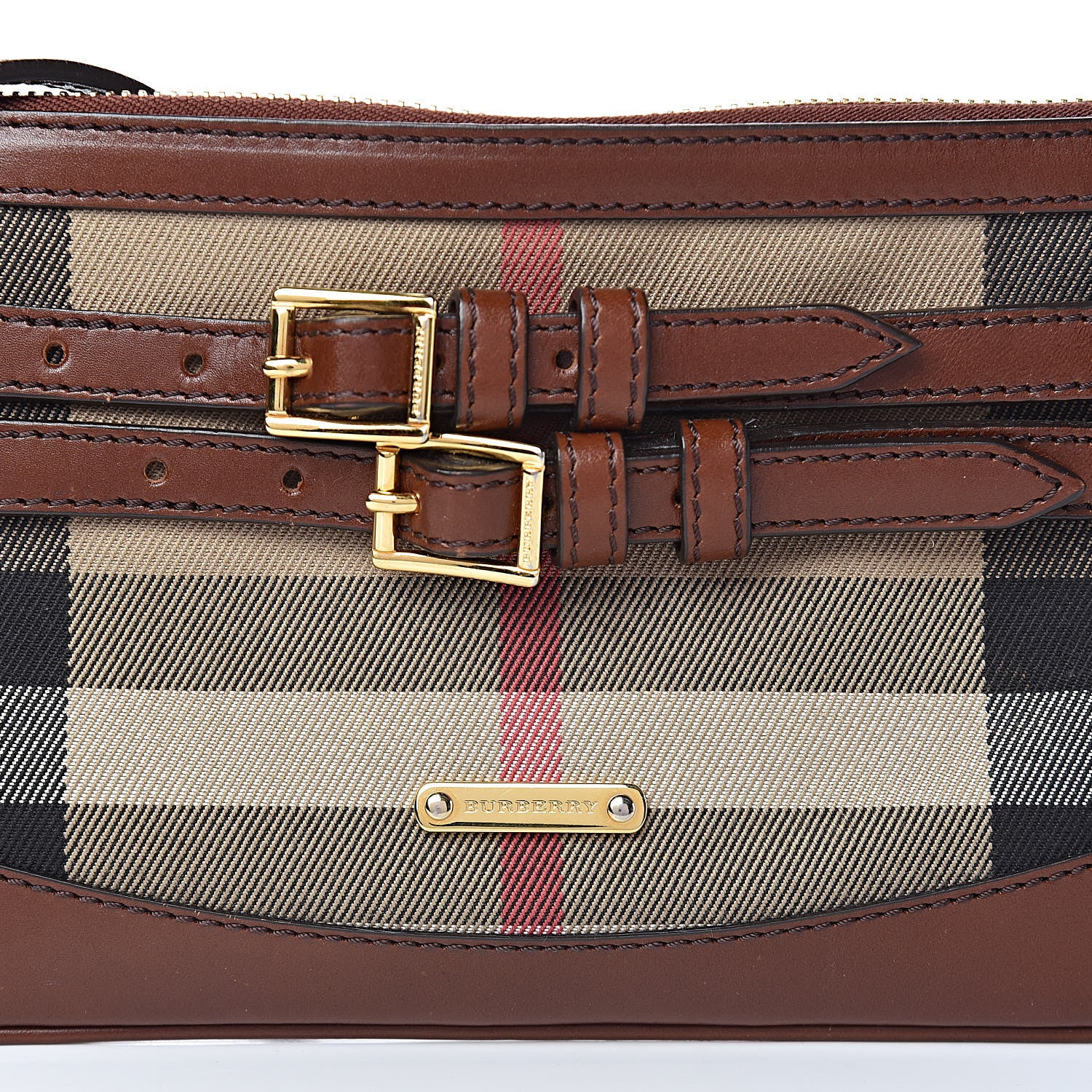 Burberry House Check Bridle Calfskin Peyton Crossbody Tan 15 of 15