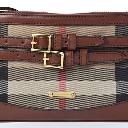 Burberry House Check Bridle Calfskin Peyton Crossbody Tan 15 of 15