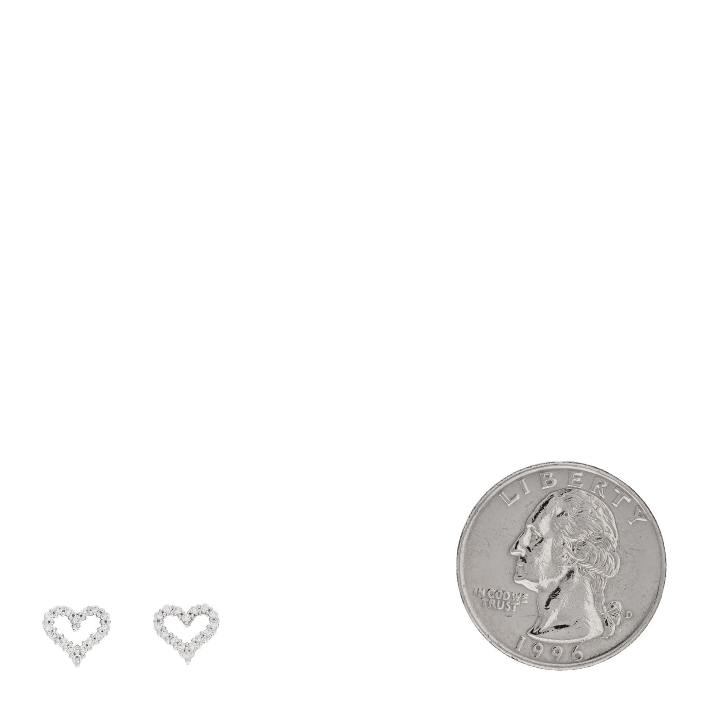 Platinum Diamond Extra Mini Heart Earrings