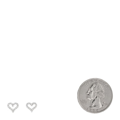 Tiffany Platinum Diamond Extra Mini Heart Earrings 2 of 5
