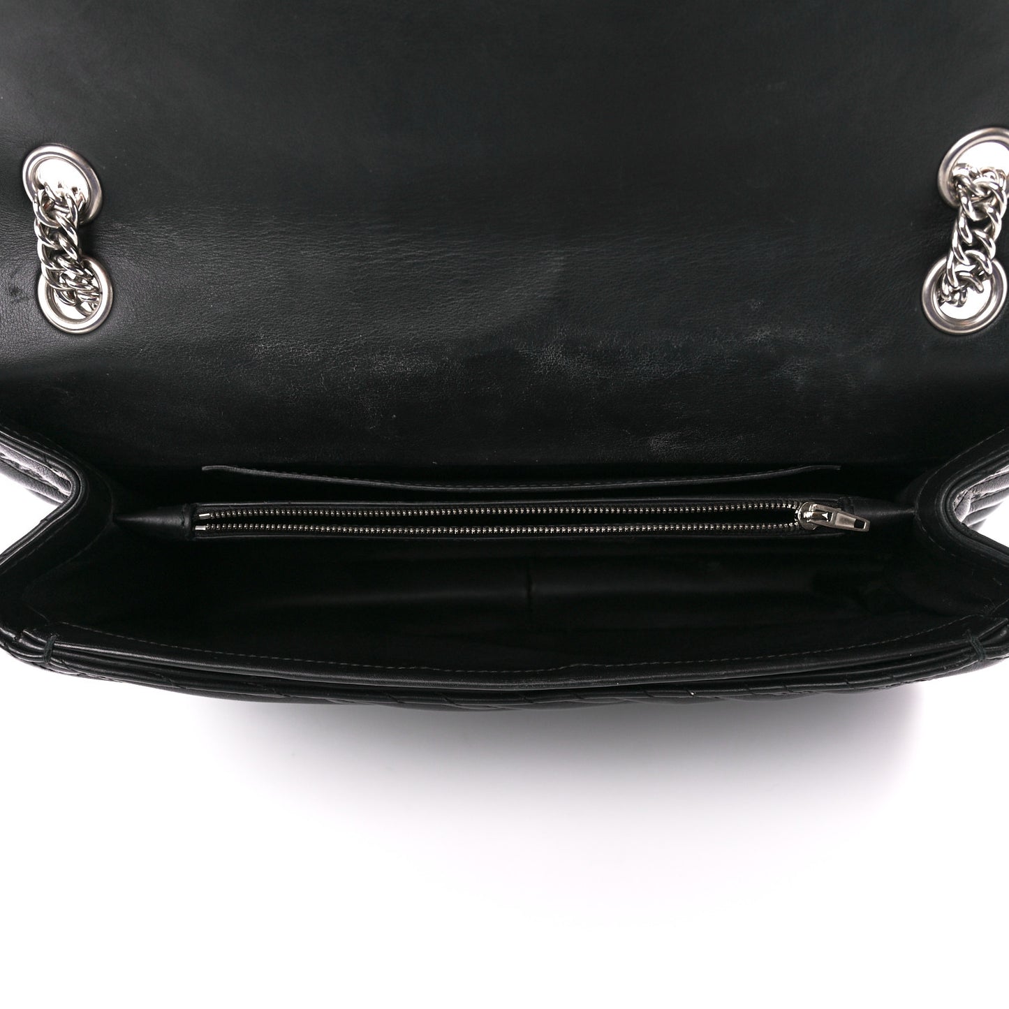 Calfskin Logo Matelasse Large BB Flap Chain Shoulder Bag Black