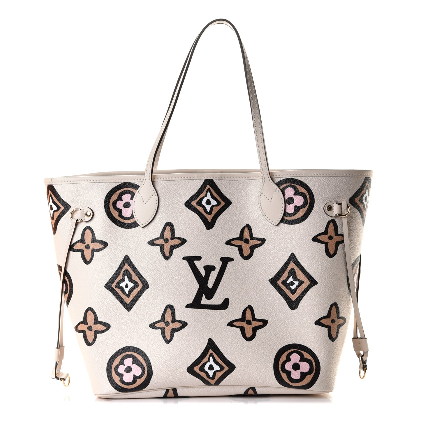 Monogram Giant Wild At Heart Neverfull MM Creme