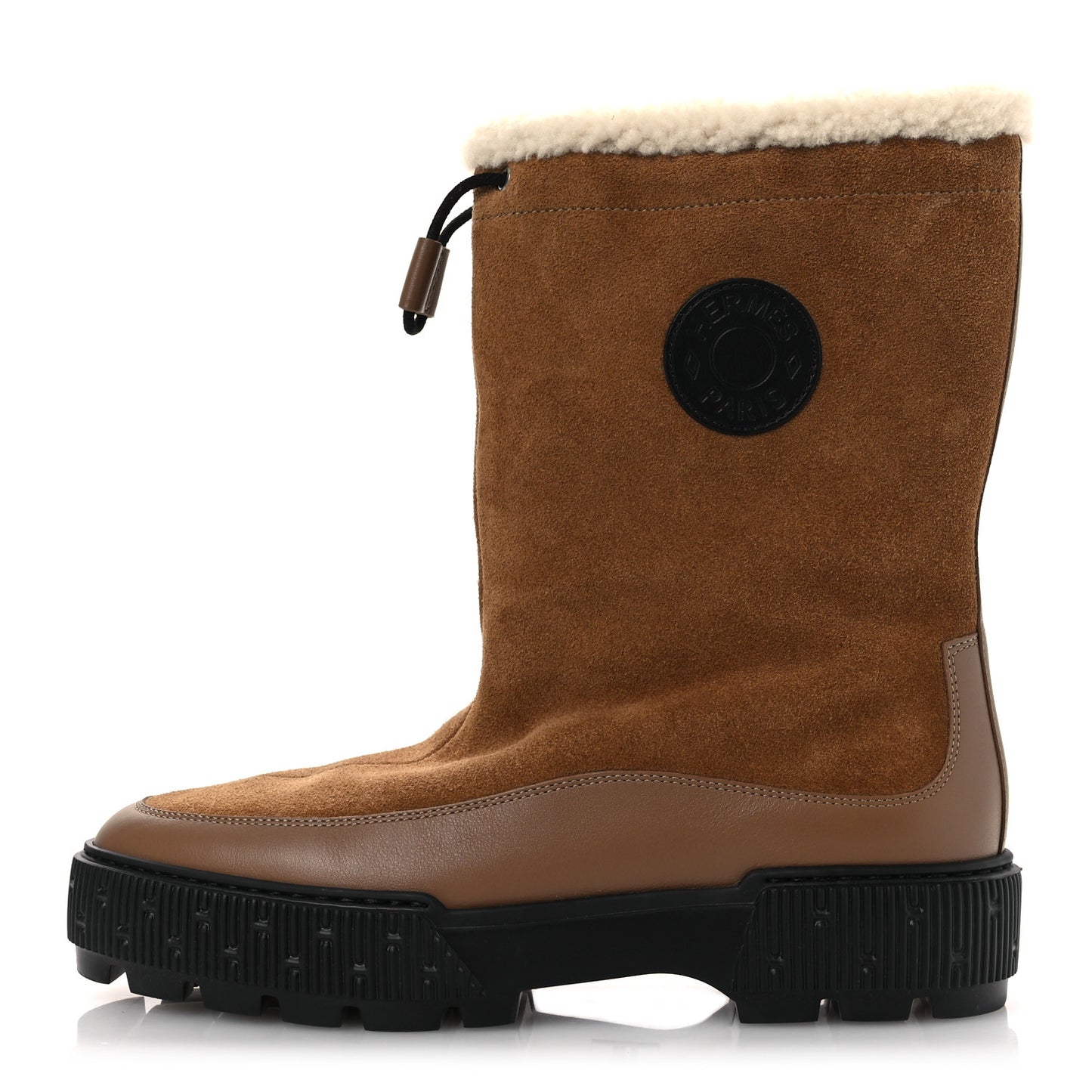 Suede Shearling Calfskin Womens Journey Ankle Boots 36 Brun Fumé 36 Ecru