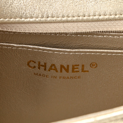 Chanel Metallic Lambskin Quilted Mini Rectangular Flap Gold 6 of 11