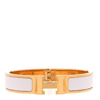Hermes Enamel Narrow Clic Clac H Bracelet PM White 1 of 5