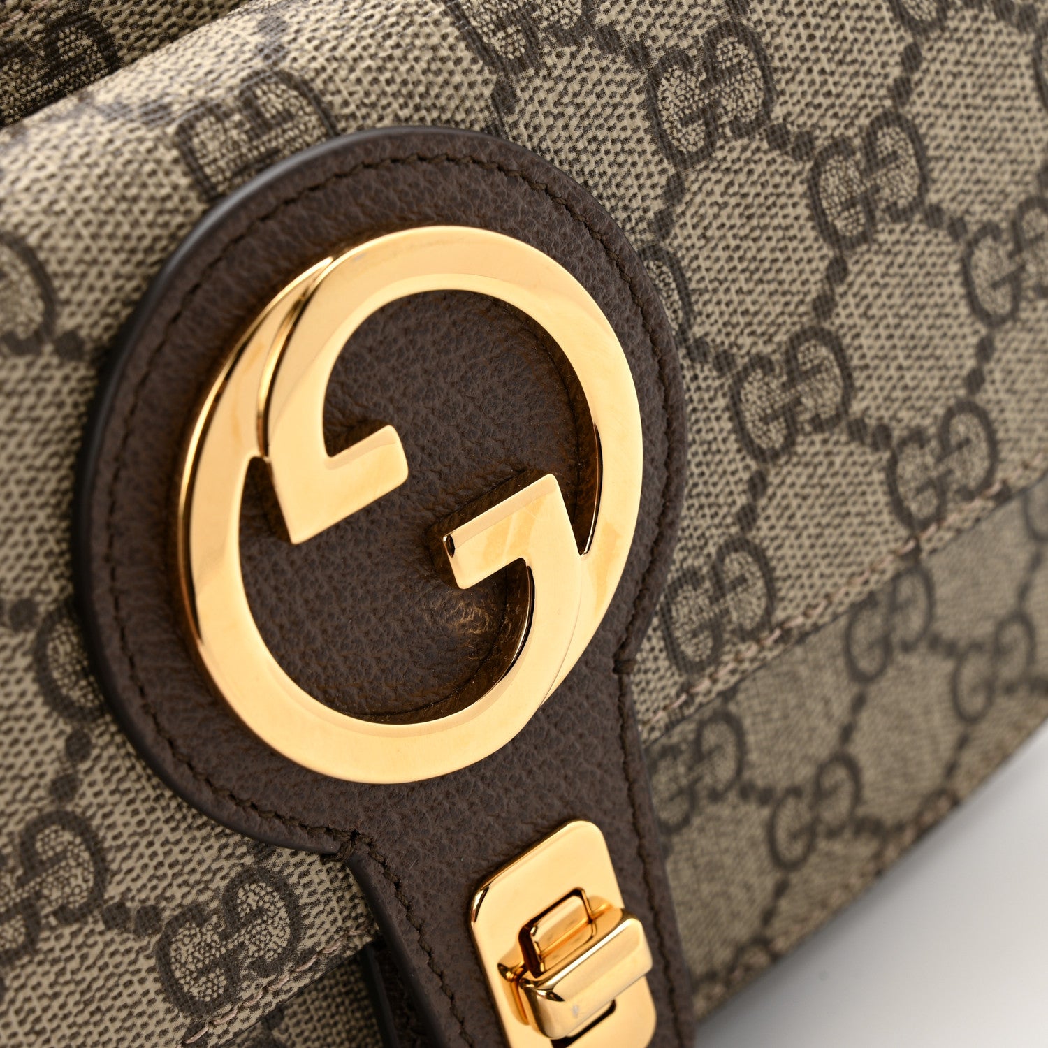 Gucci GG Supreme Monogram Textured Dollar Calfskin Blondie Belt Bag Beige Ebony New Acero 11 of 12