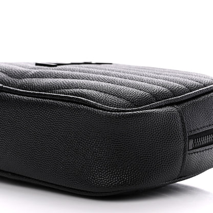 Saint Laurent Grain De Poudre Matelasse Monochrome Monogram Mini Lou Camera Bag Black 6 of 10