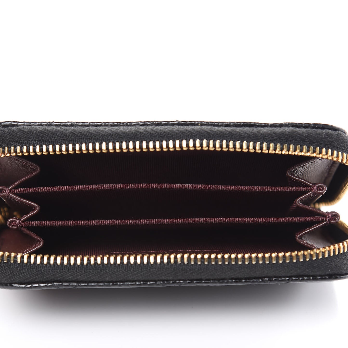 Caviar Quilted Zip Coin Purse Black