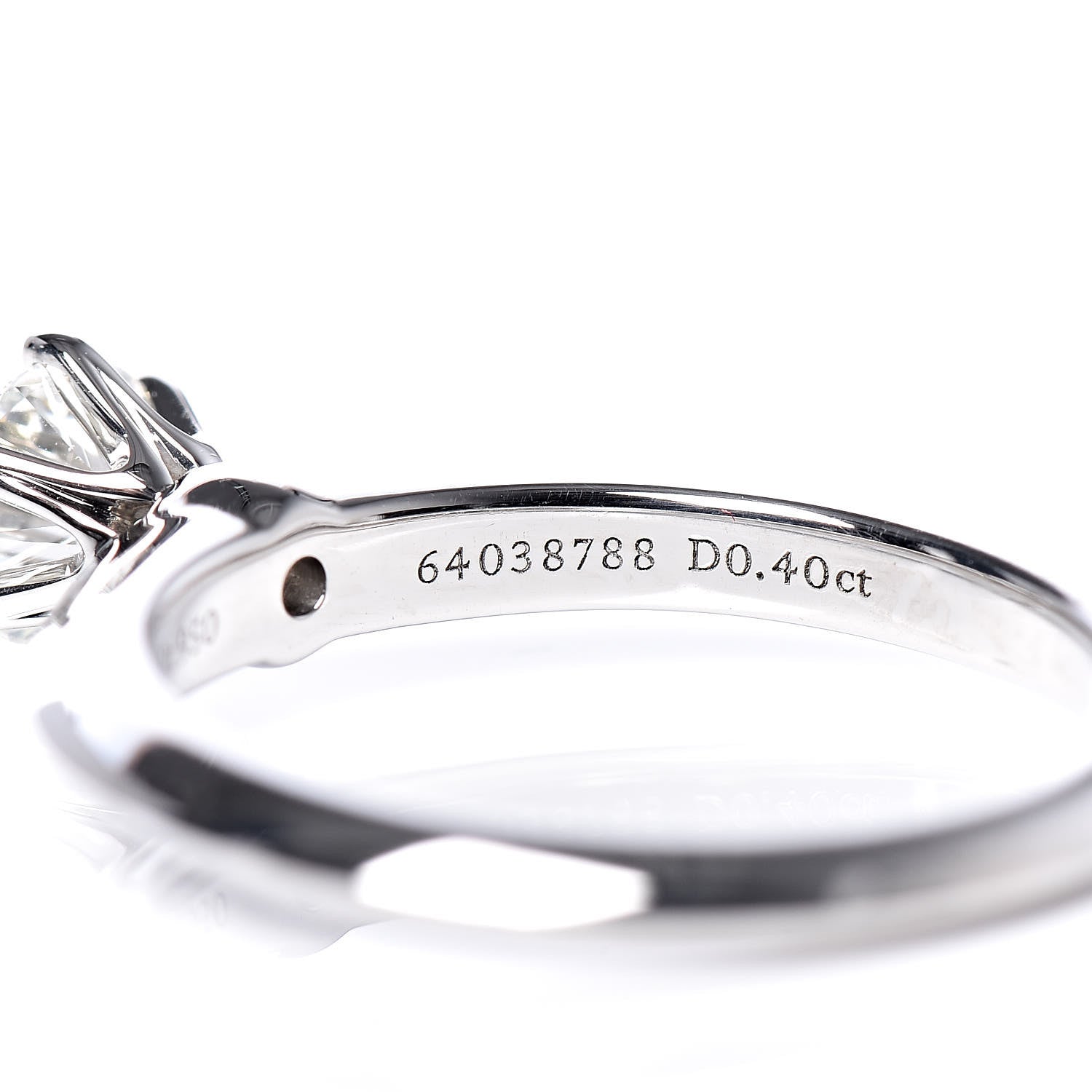 Tiffany Platinum Diamond .40ct Solitaire Engagement Ring 46 3.75 5 of 6