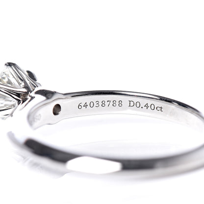 Tiffany Platinum Diamond .40ct Solitaire Engagement Ring 46 3.75 5 of 6