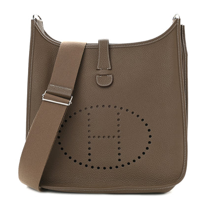Hermes Taurillon Clemence Evelyne III GM Etoupe 1 of 9