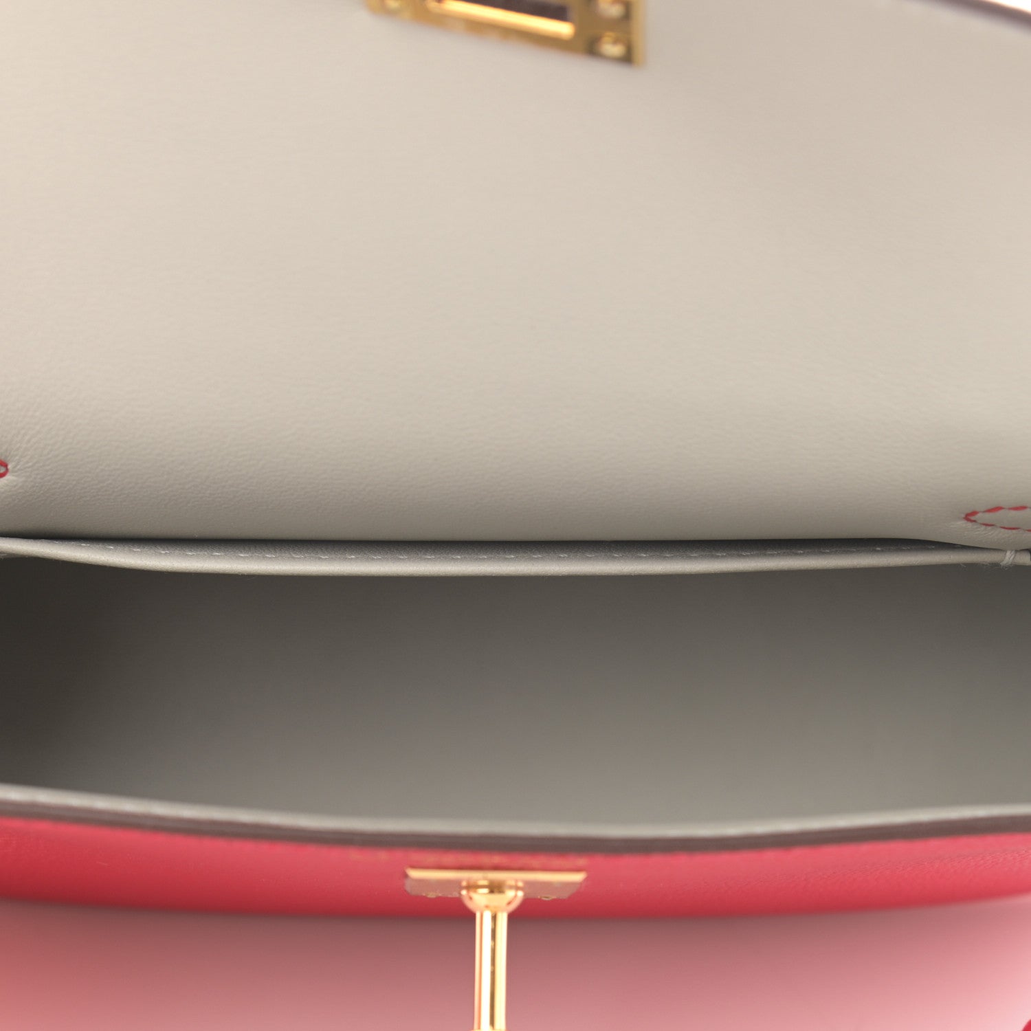 Hermes Epsom Horseshoe Mini Kelly Sellier 20 Rose Extreme Gris Perle 5 of 11