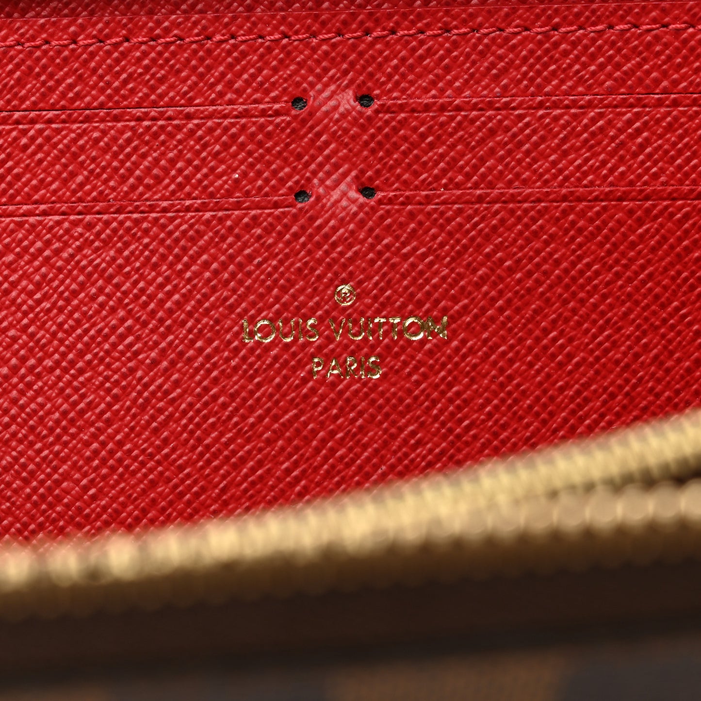 Damier Ebene Clemence Wallet Cherry
