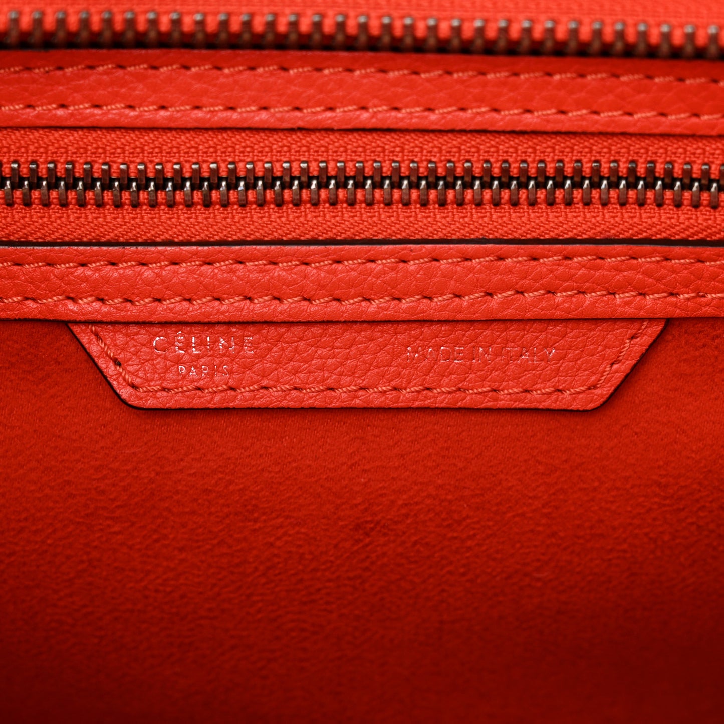 Drummed Calfskin Micro Luggage Vermillion