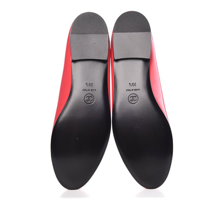 Chanel Patent Calfskin CC Cap Toe Ballerina Flats 39.5 Coral 5 of 9