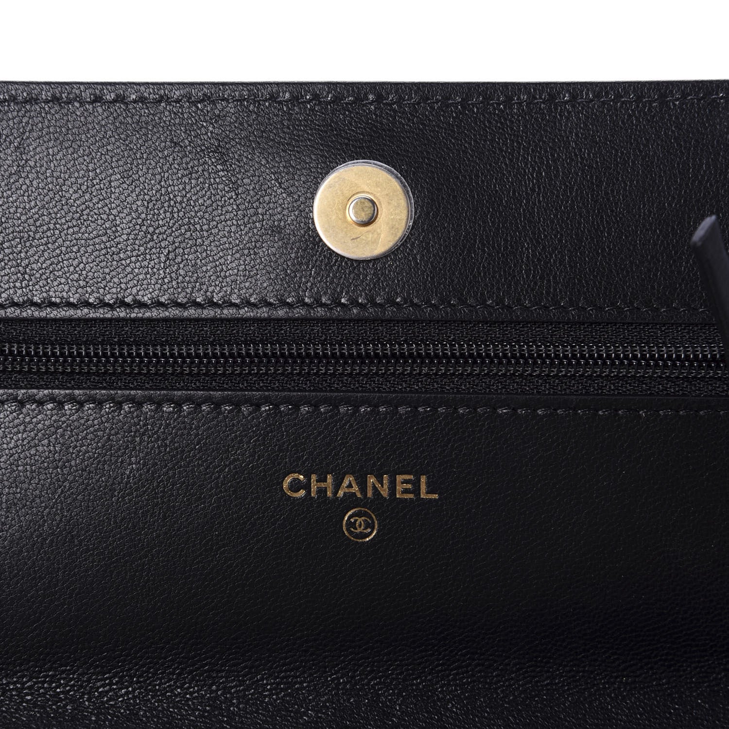Chanel Goatskin Quilted 19 Wallet On Chain WOC Black 8 of 14