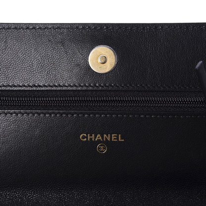 Chanel Goatskin Quilted 19 Wallet On Chain WOC Black 8 of 14