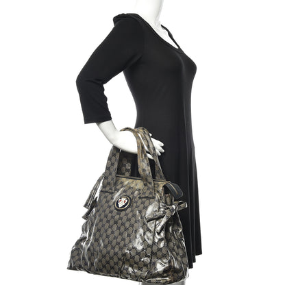 Gucci Crystal Monogram Hysteria Tote Navy Blue 3 of 14