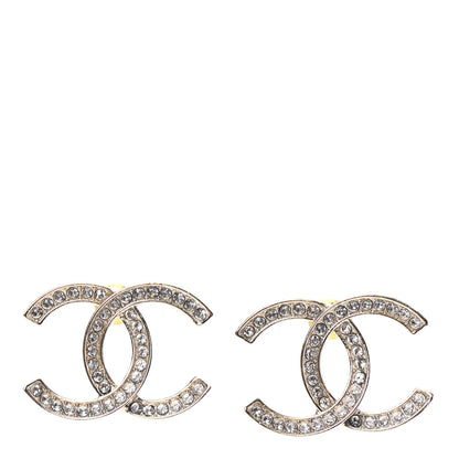 Chanel Crystal CC Earrings Gold 1 of 4