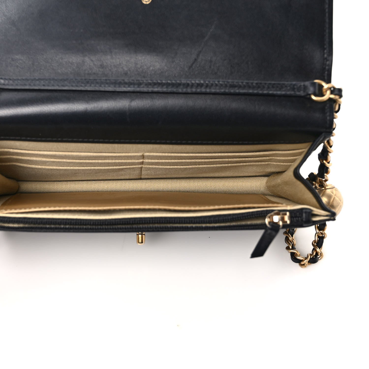 Chanel Lambskin Quilted Pearl Crush Wallet On Chain WOC Black 5 of 14