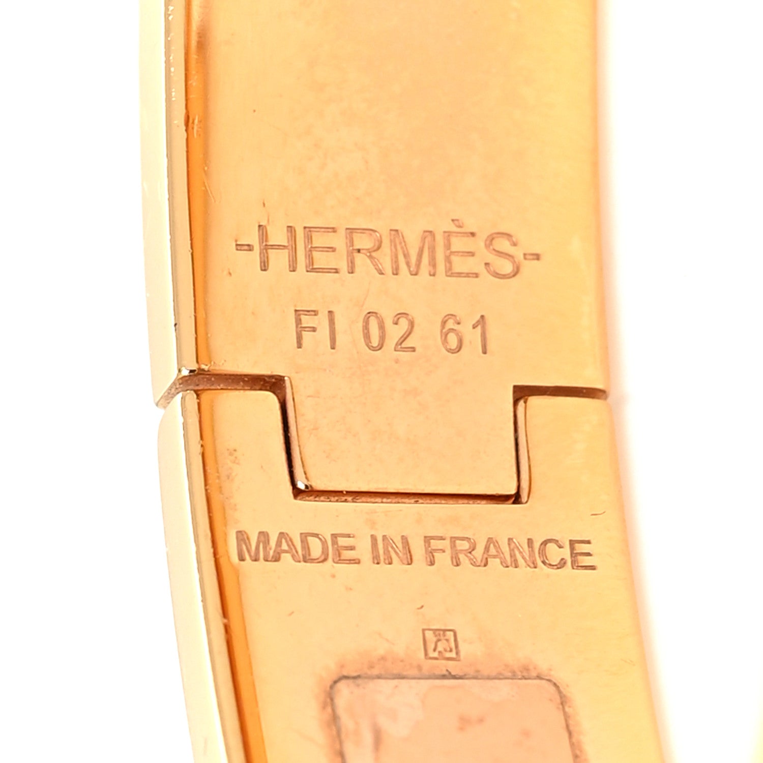Hermes Enamel Narrow Print H Lift Clic Clac H Bracelet PM White 5 of 5