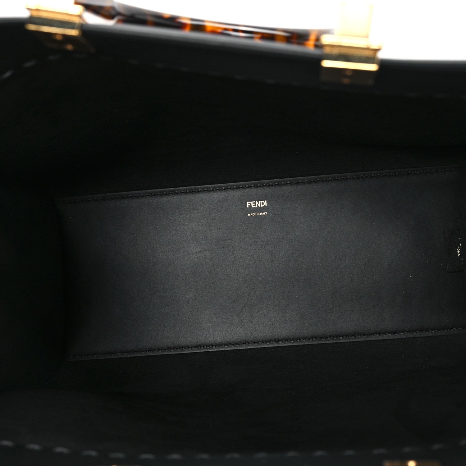 Fendi Vitello King Plexiglass Medium Fendi Sunshine Shopper Tote Black 5 of 10