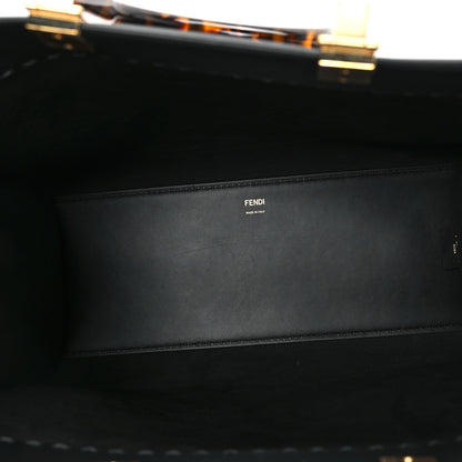 Fendi Vitello King Plexiglass Medium Fendi Sunshine Shopper Tote Black 5 of 10