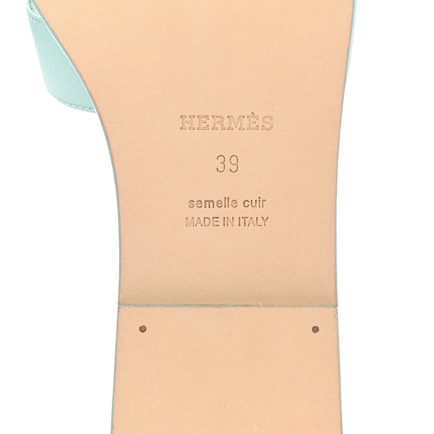Hermes Epsom Oran Sandals 39 Vert Embrun 6 of 9