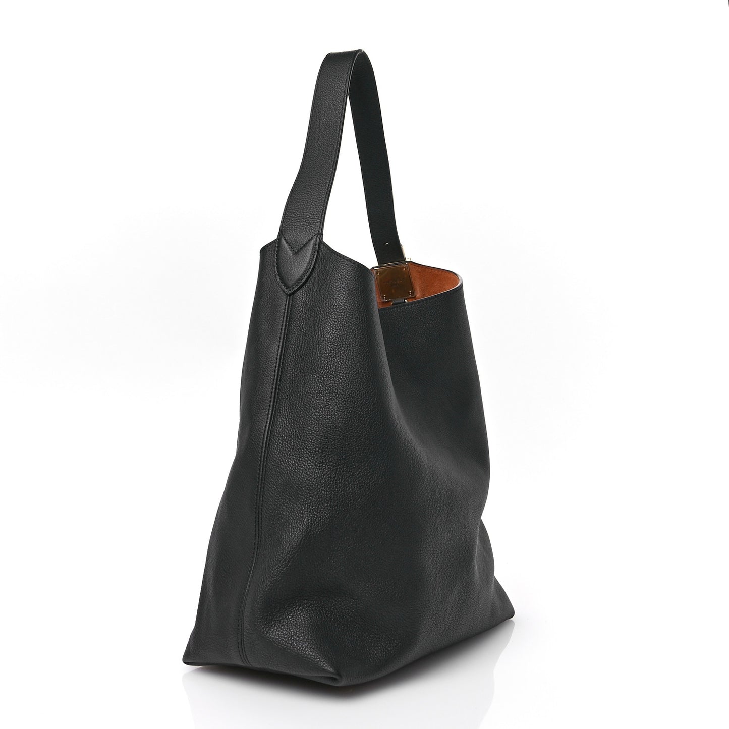 Grained Calfskin Low Key Hobo MM Black