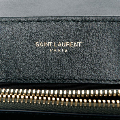Saint Laurent Suede Calfskin Y Quilted Monogram Small Loulou Chain Satchel Storm 6 of 11