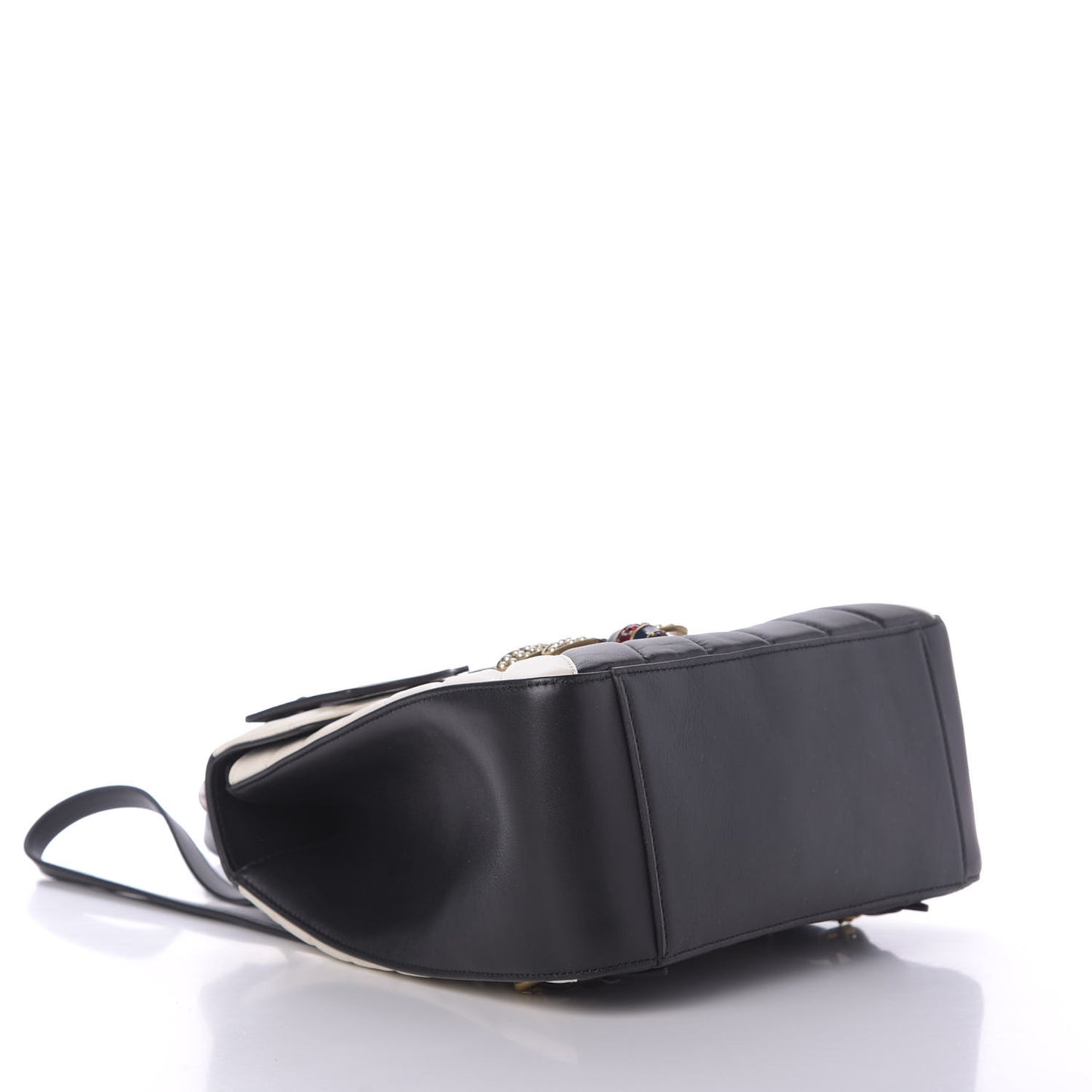 Calfskin Bamboo Trapuntata Queen Margaret Backpack Mystic White Black