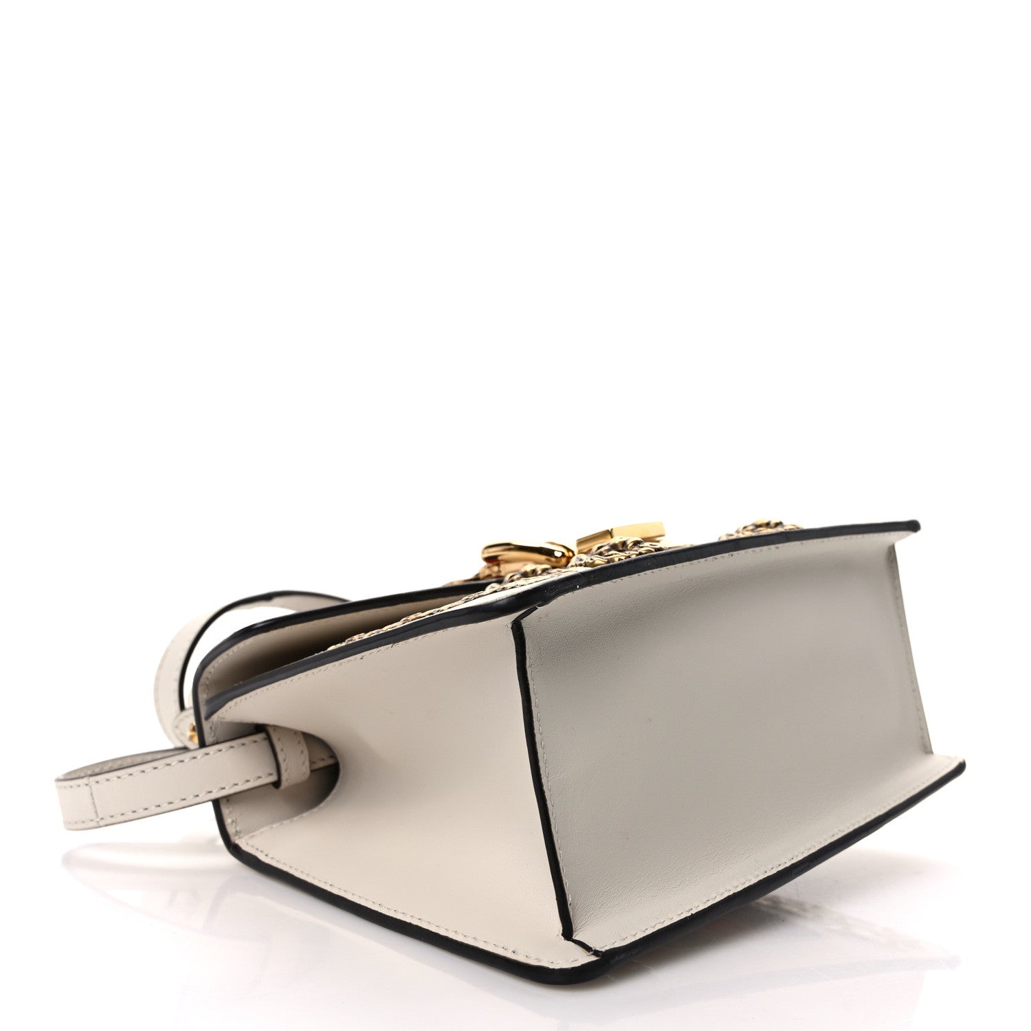 Gucci Calfskin Animal Studs Mini Sylvie Top Handle Bag White 4 of 11