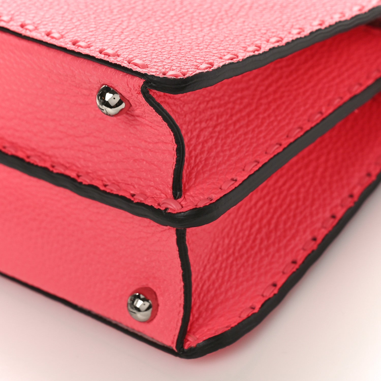 Fendi Cuoio Roma Sellerissima Nappa Sintetica Tape Stitch Small Peekaboo I SEE U Satchel Pink Dalia 8 of 8